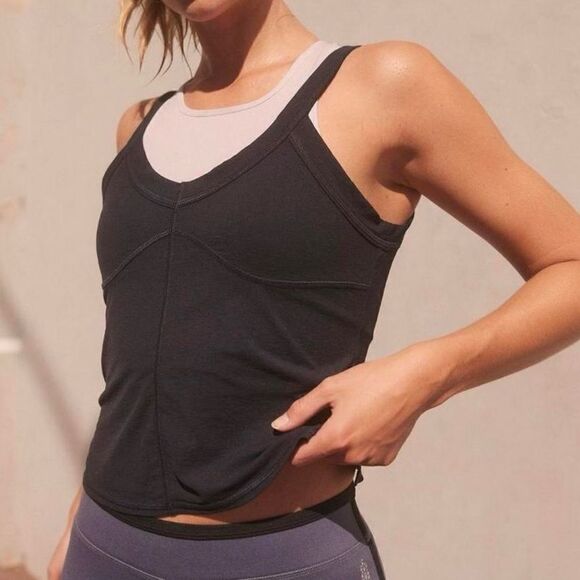 Free People Fool Me Once Tank Black S - Picture 1 of 5